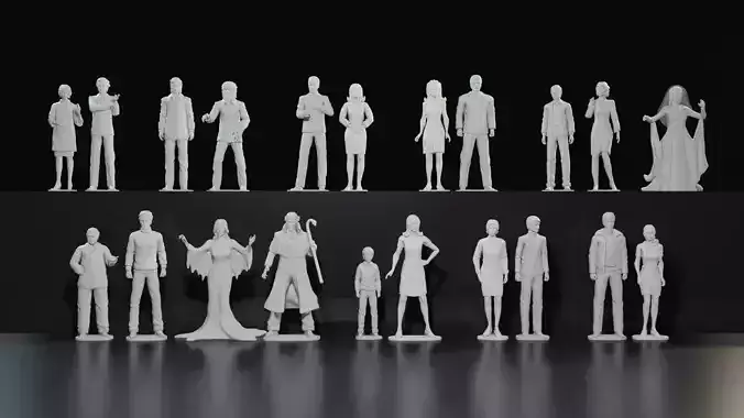 Dark Shadows cartoon characters set 3D print model