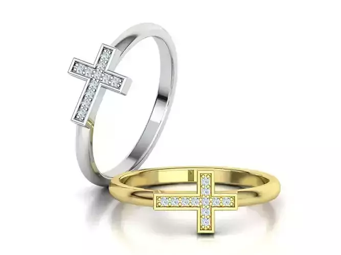 East West Diamond Cross Ring 3dprint model 3D print model