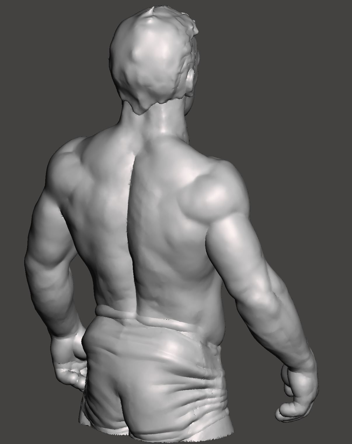 A muscular bust sculpture of Paul Newman  3D print model_2