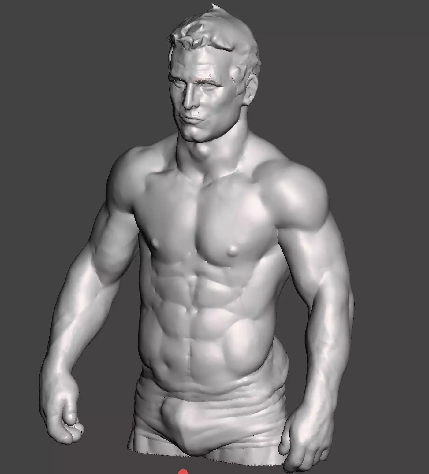 A muscular bust sculpture of Paul Newman  3D print model_0