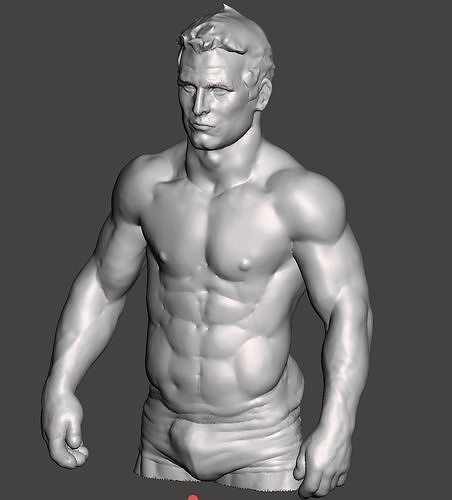 A muscular bust sculpture of Paul Newman  3D print model