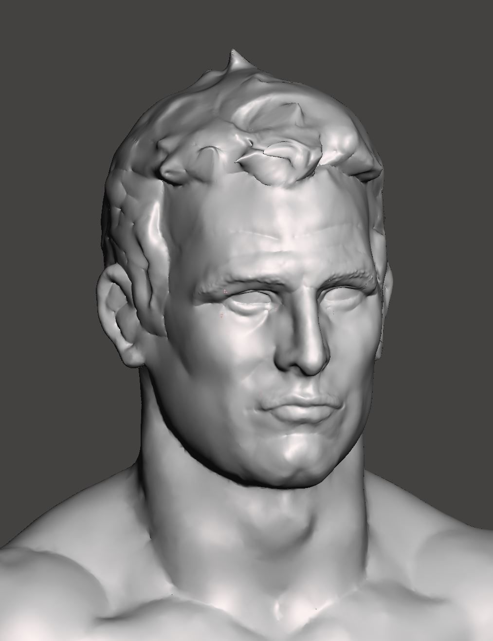 A muscular bust sculpture of Paul Newman  3D print model_3