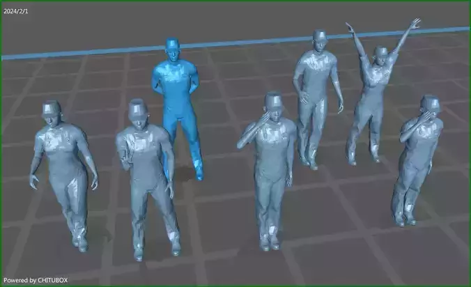 Crew figures modern US navy 3D print model