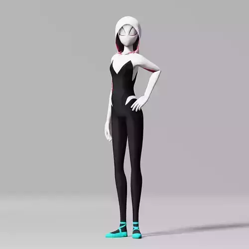 Spider Gwen - Into the Spider-Verse  Low-poly 3D model
