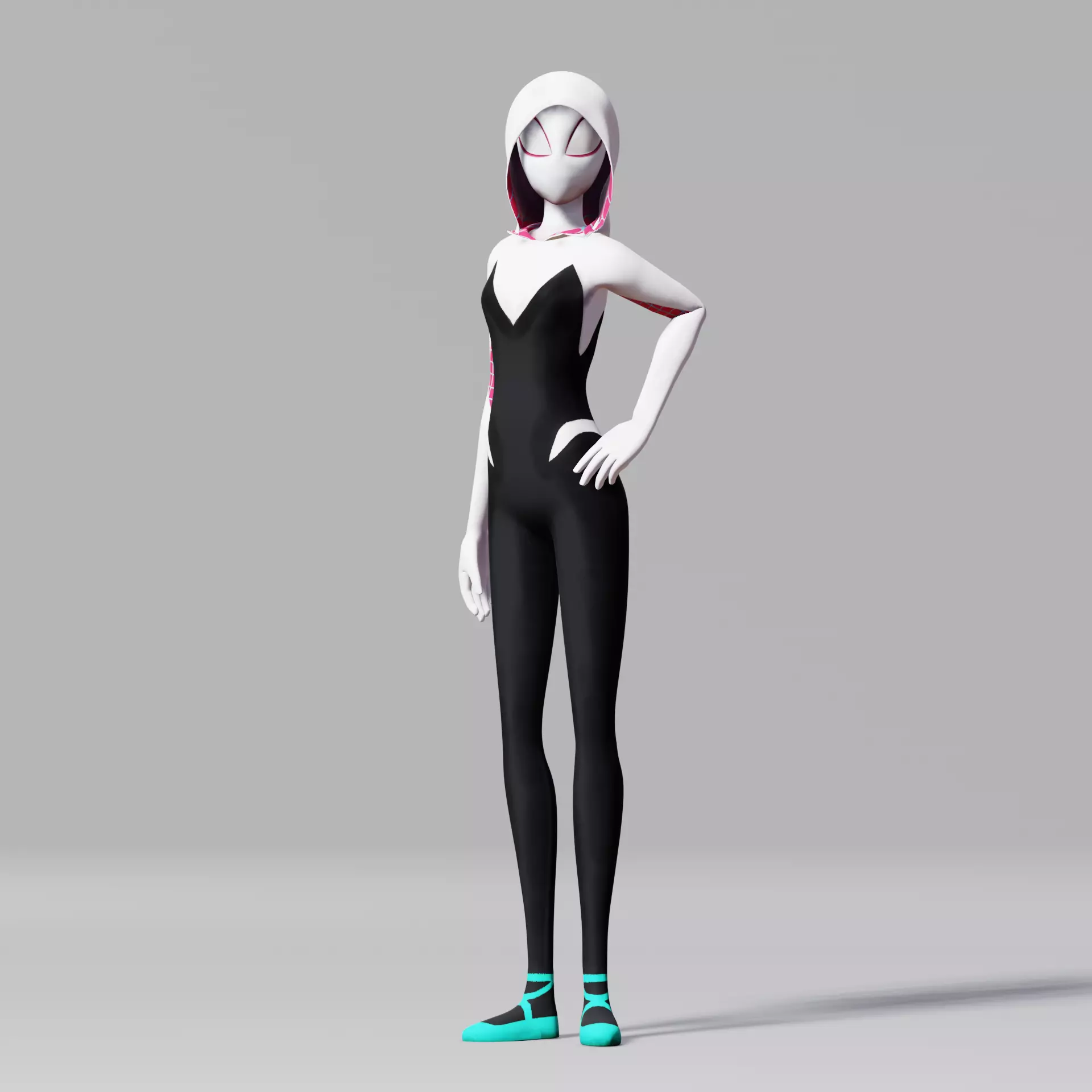 Spider Gwen - Into the Spider-Verse  Low-poly 3D model_0