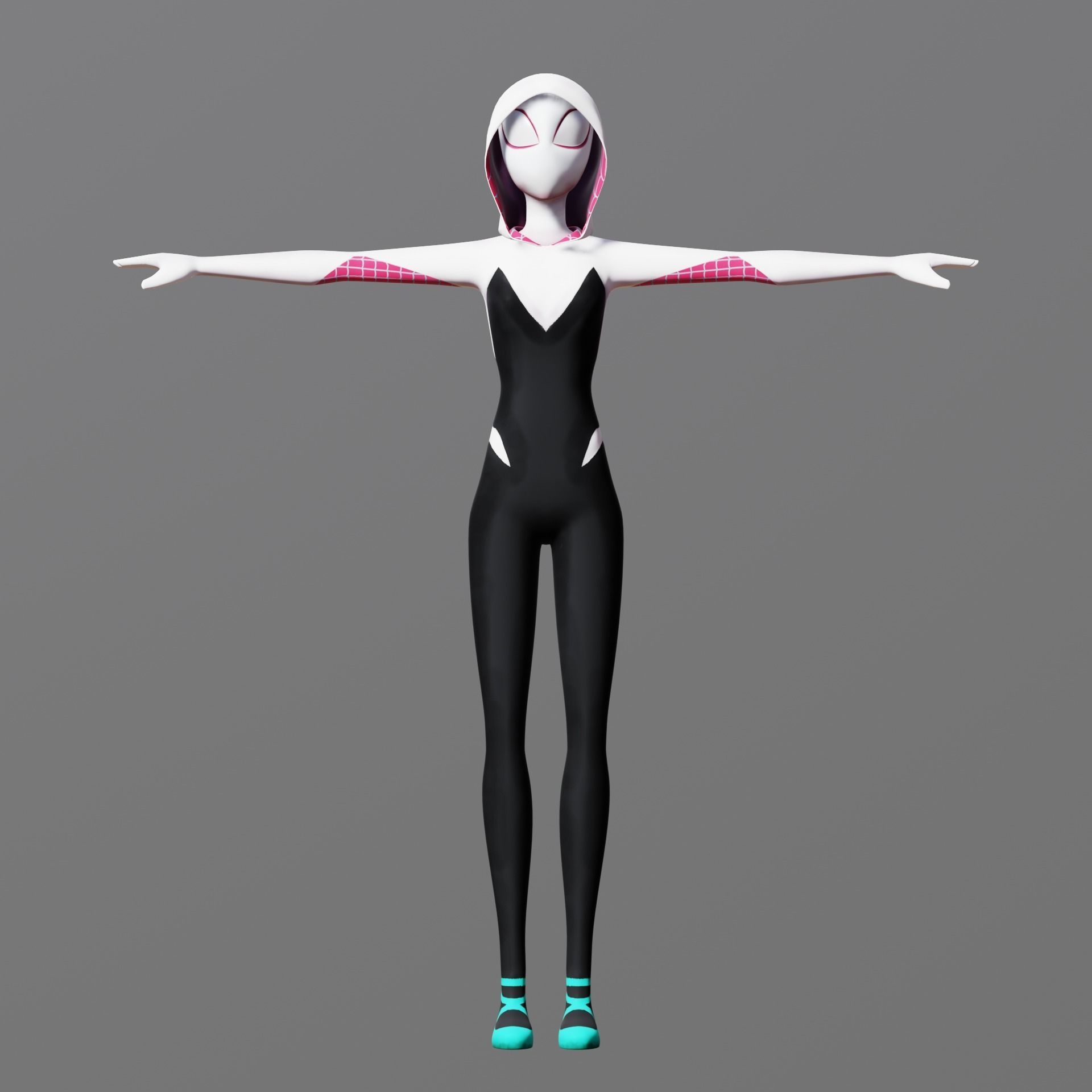 Spider Gwen - Into the Spider-Verse  Low-poly 3D model_2