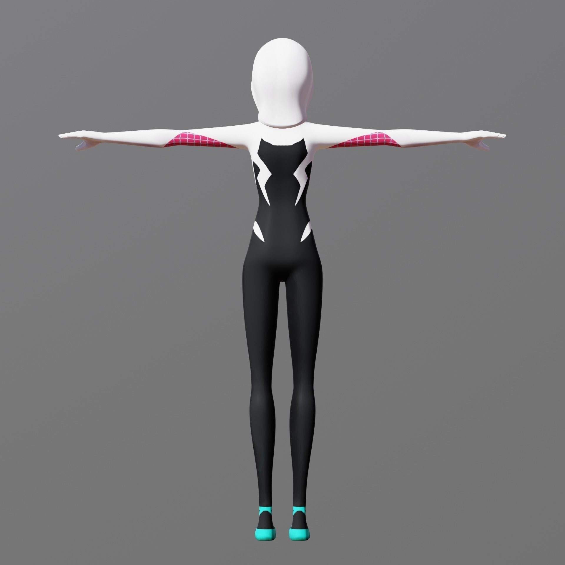 Spider Gwen - Into the Spider-Verse  Low-poly 3D model_4