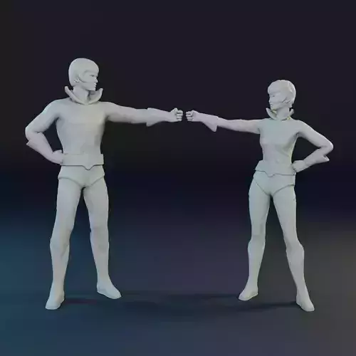 The main characters Wonder Twins comics  3D print model