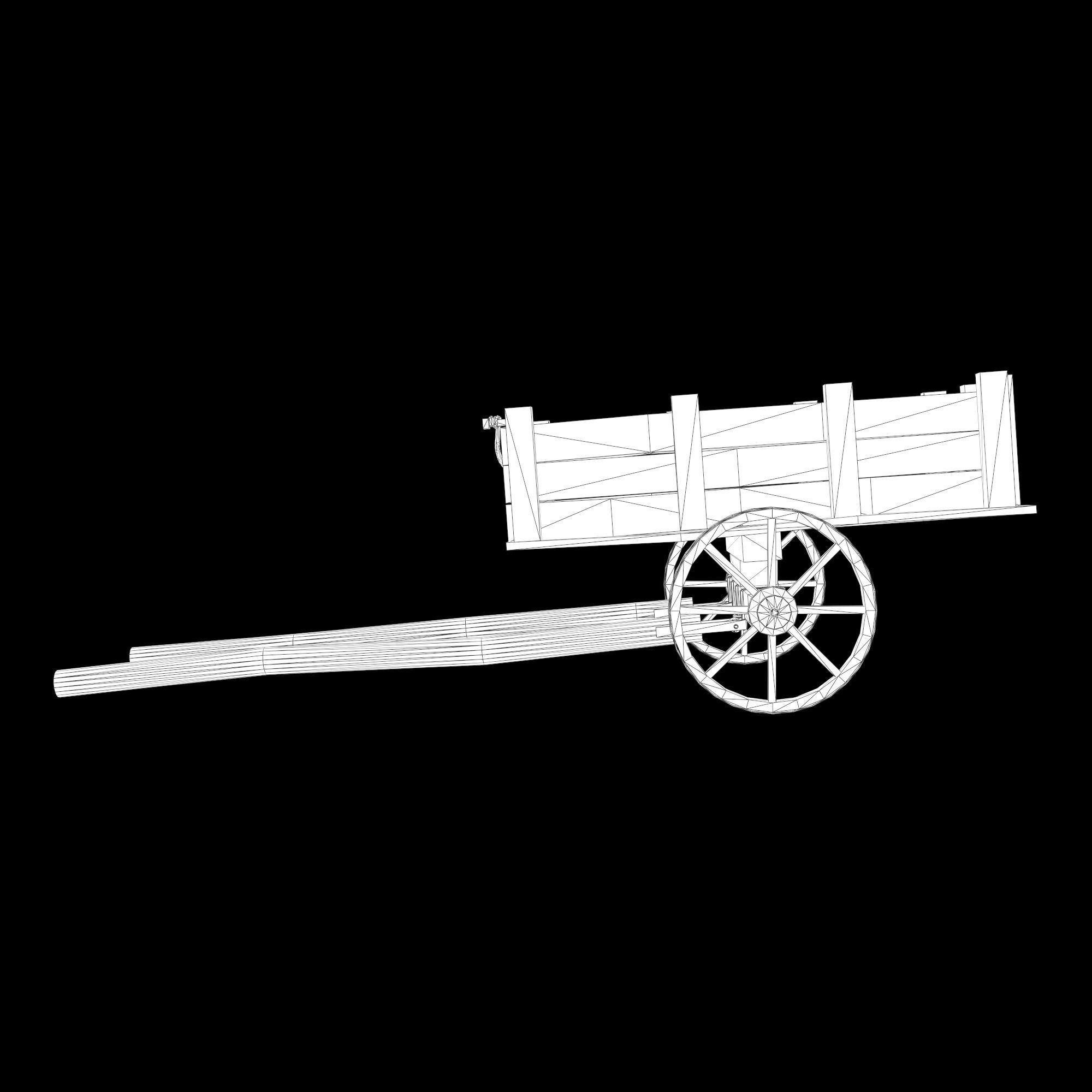 Low-poly 3D model of cart Low-poly 3D model_11