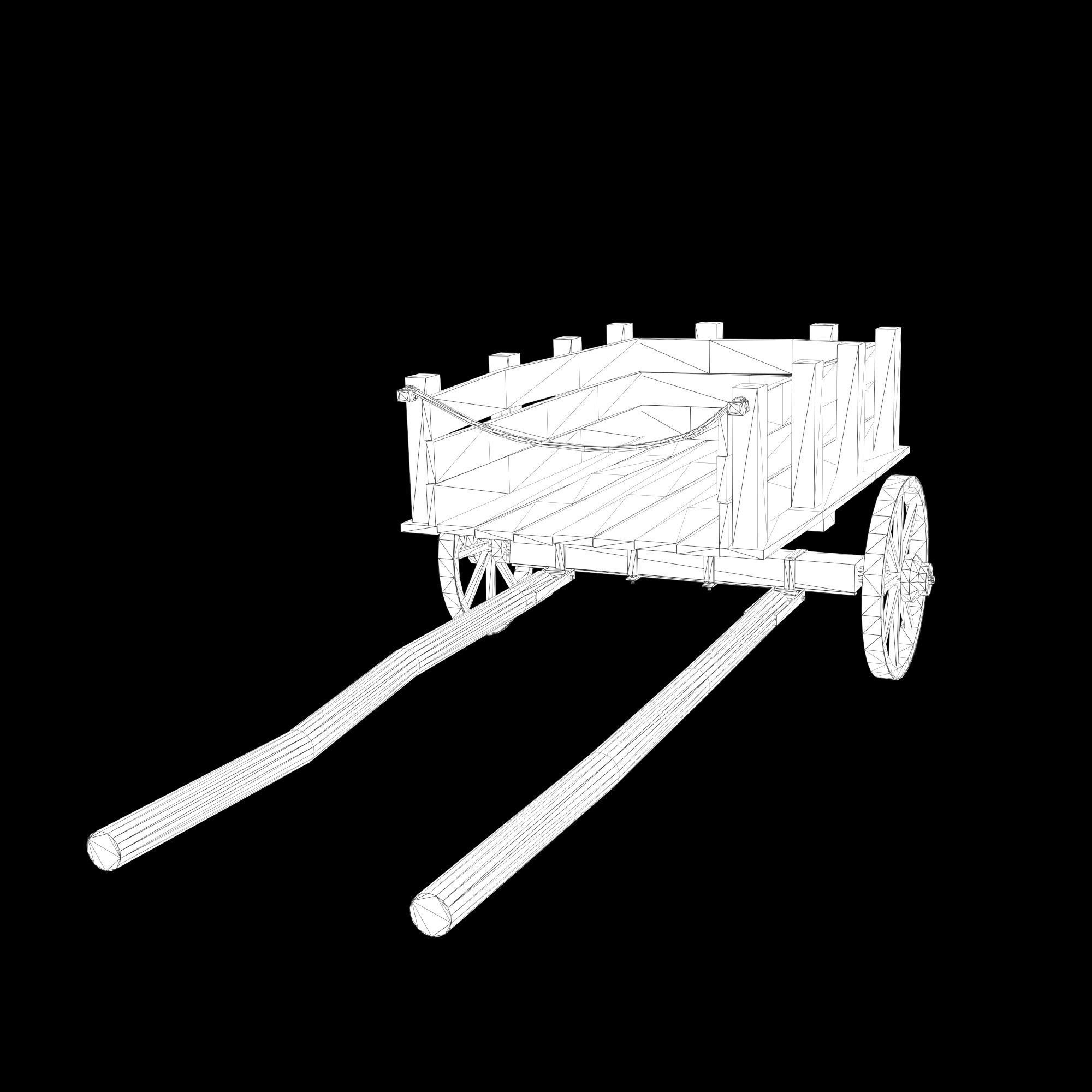 Low-poly 3D model of cart Low-poly 3D model_10