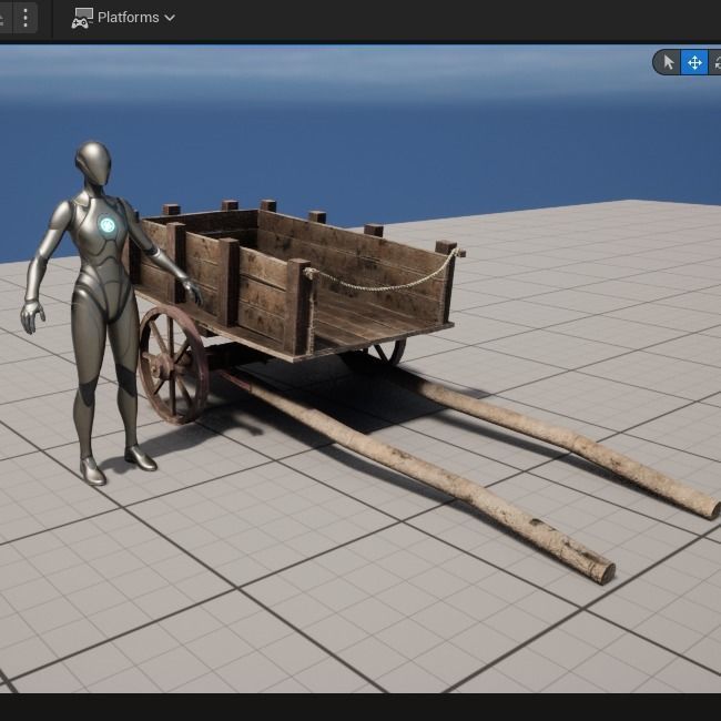 Low-poly 3D model of cart Low-poly 3D model_17