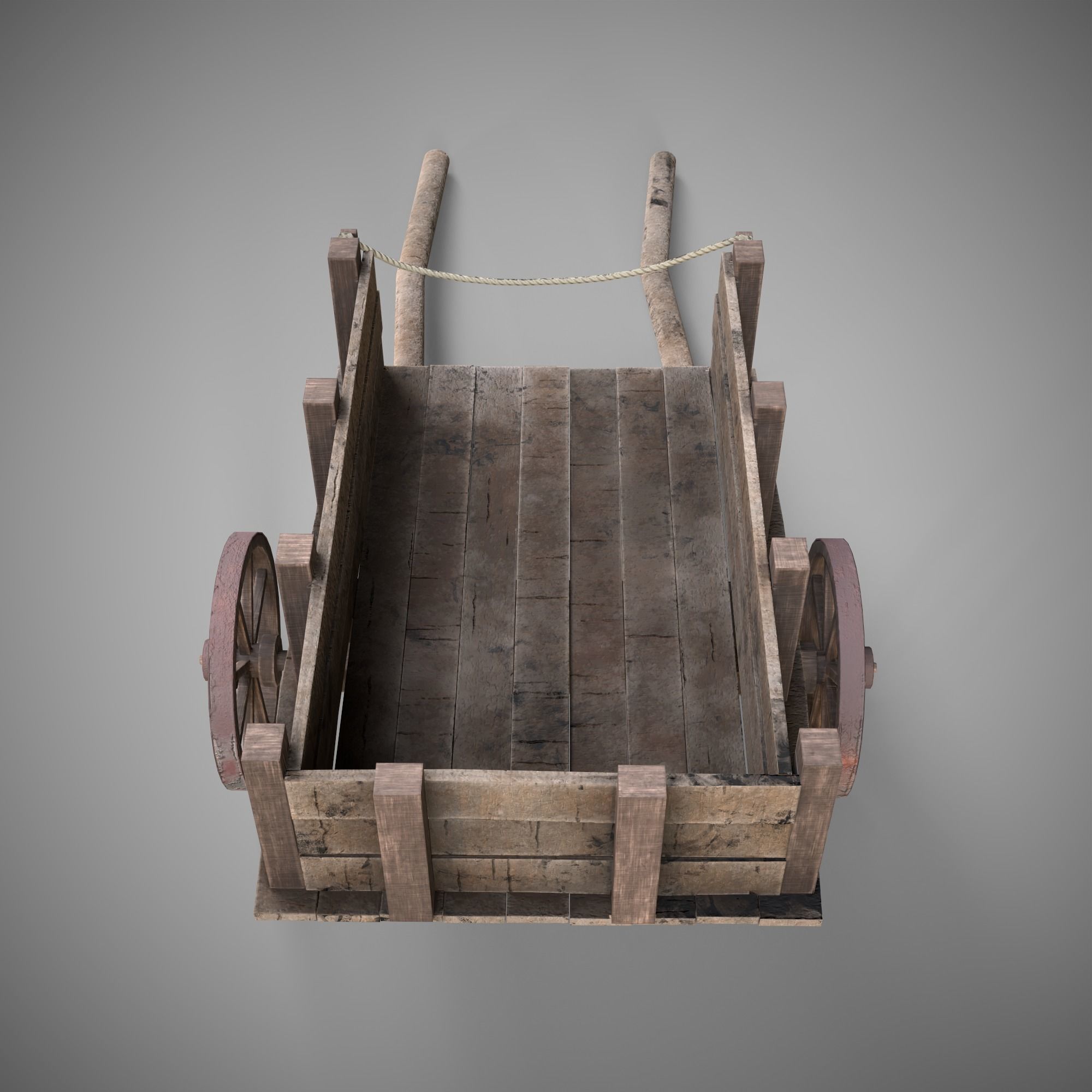 Low-poly 3D model of cart Low-poly 3D model_4