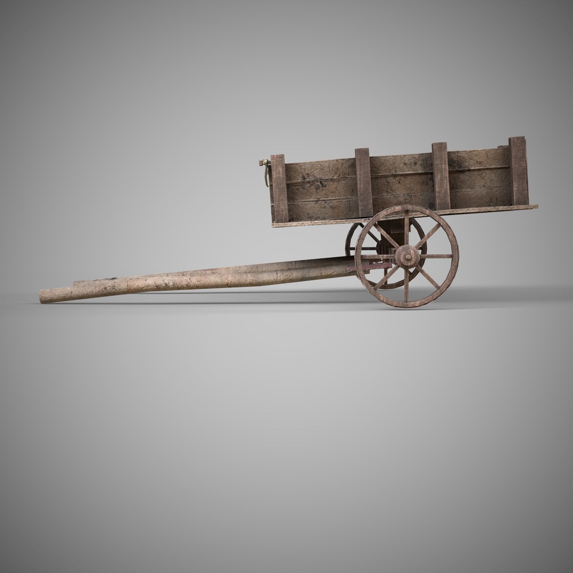 Low-poly 3D model of cart Low-poly 3D model_2