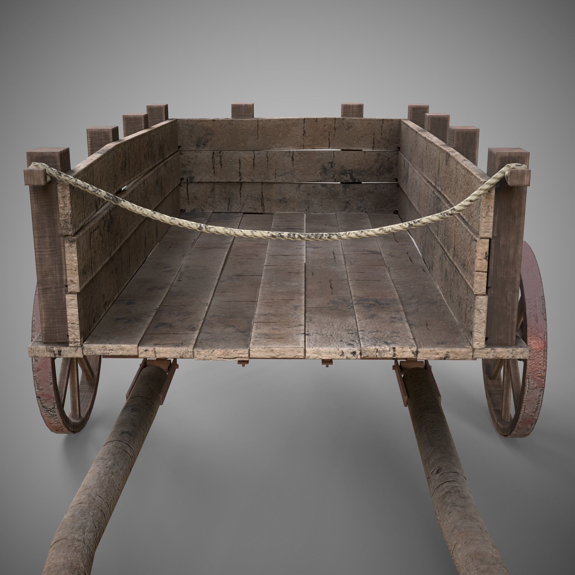 Low-poly 3D model of cart Low-poly 3D model_7