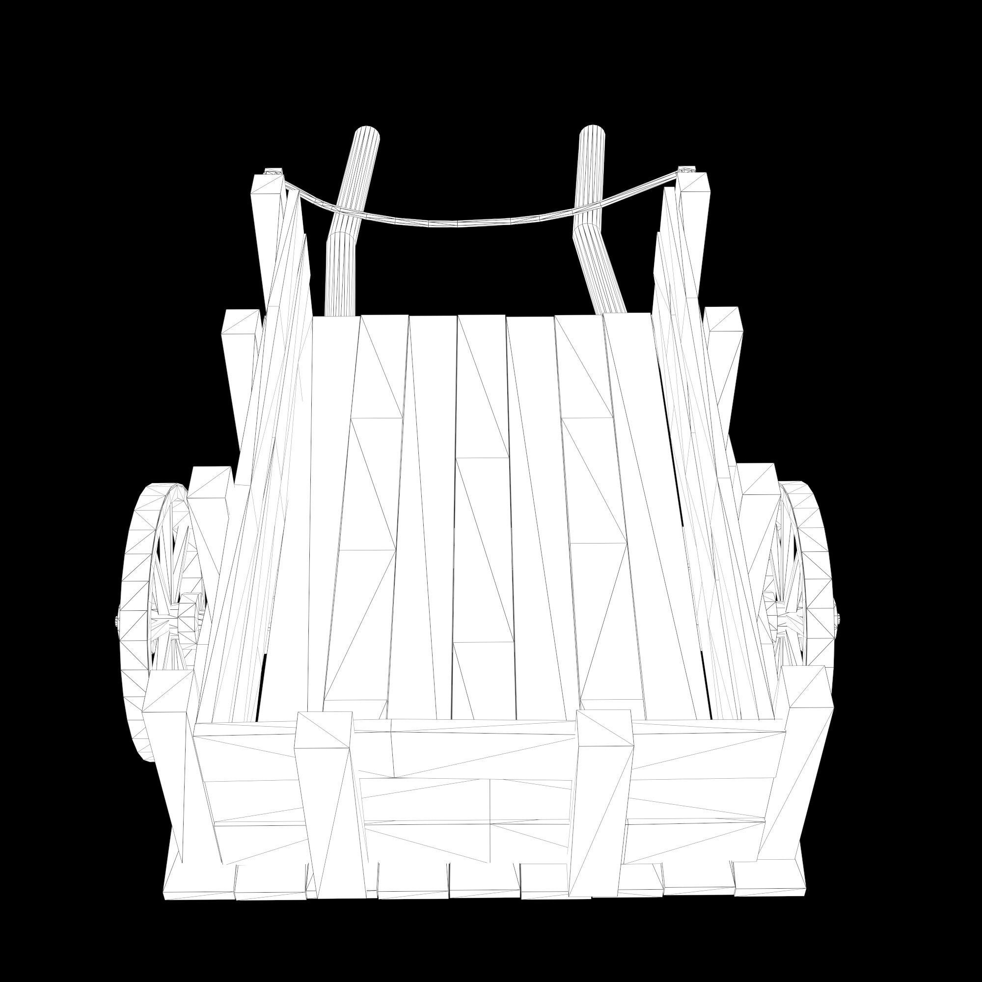 Low-poly 3D model of cart Low-poly 3D model_13