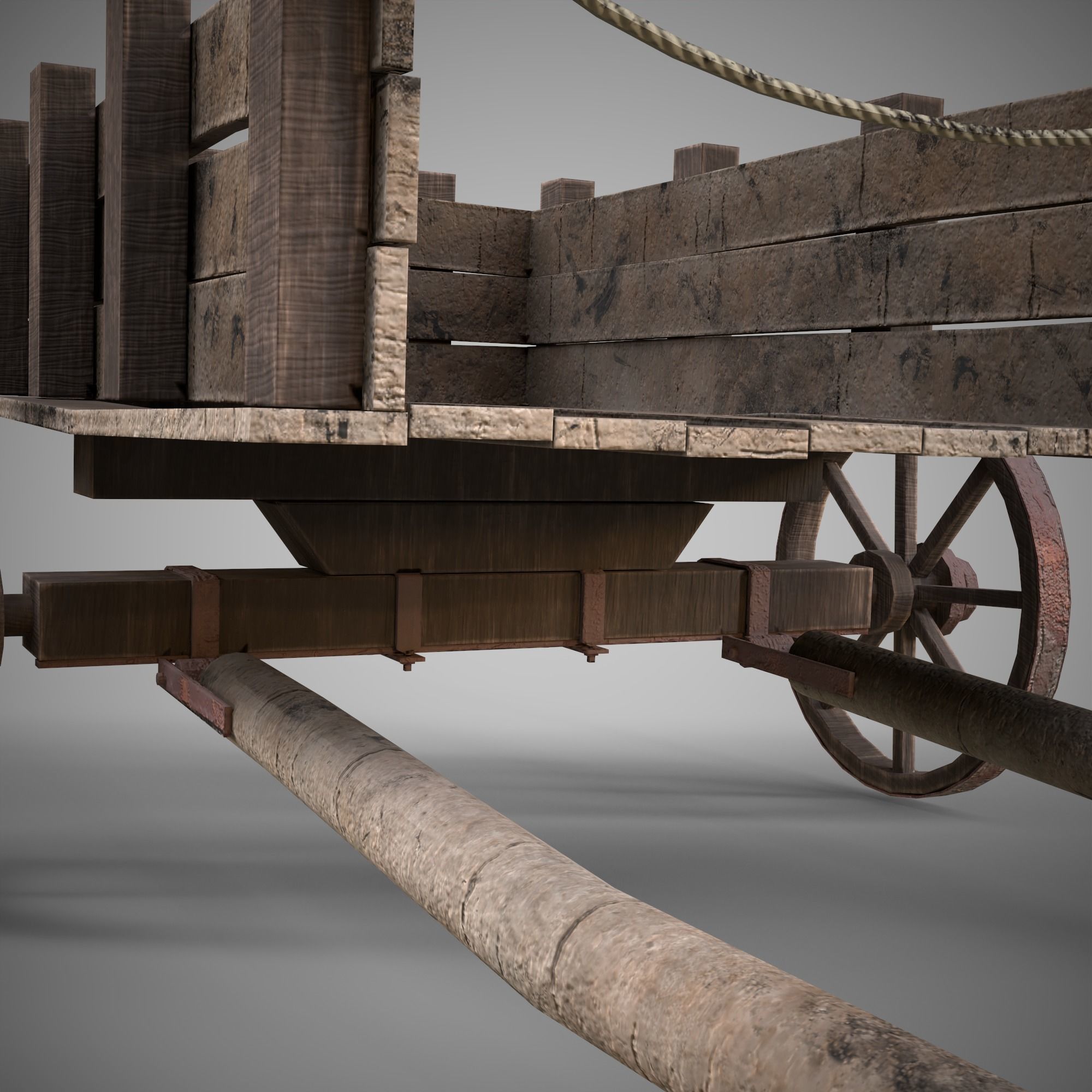 Low-poly 3D model of cart Low-poly 3D model_8