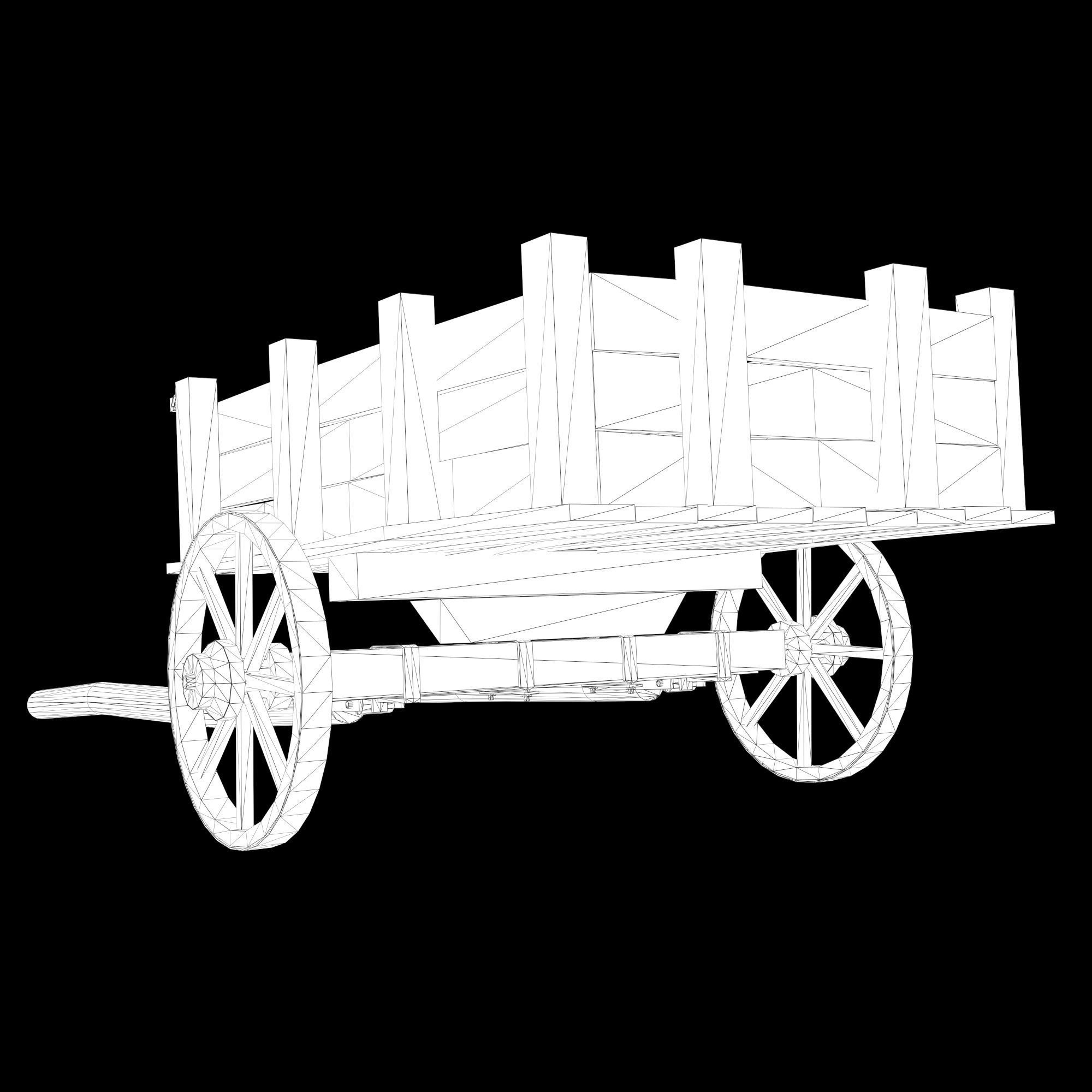 Low-poly 3D model of cart Low-poly 3D model_12