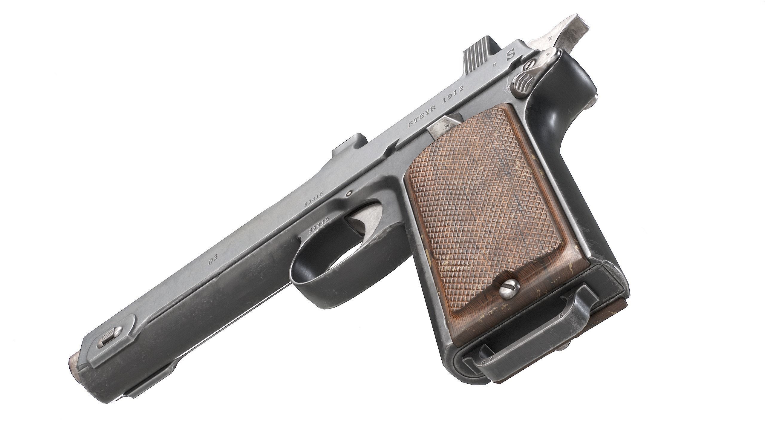 PBR Steyr M1912 Low-poly 3D model_7