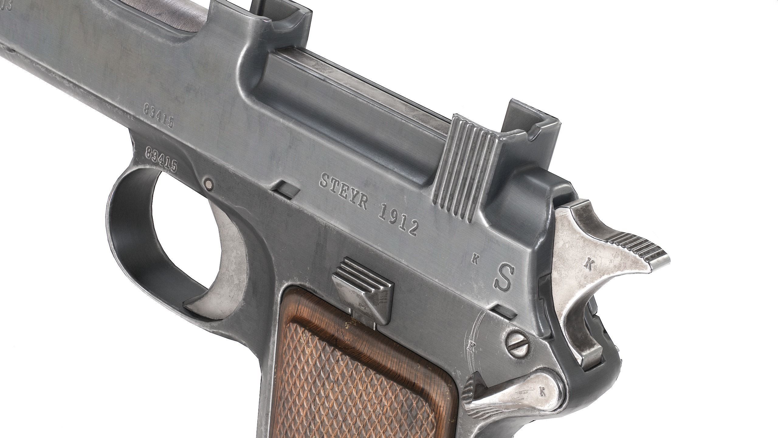 PBR Steyr M1912 Low-poly 3D model_4