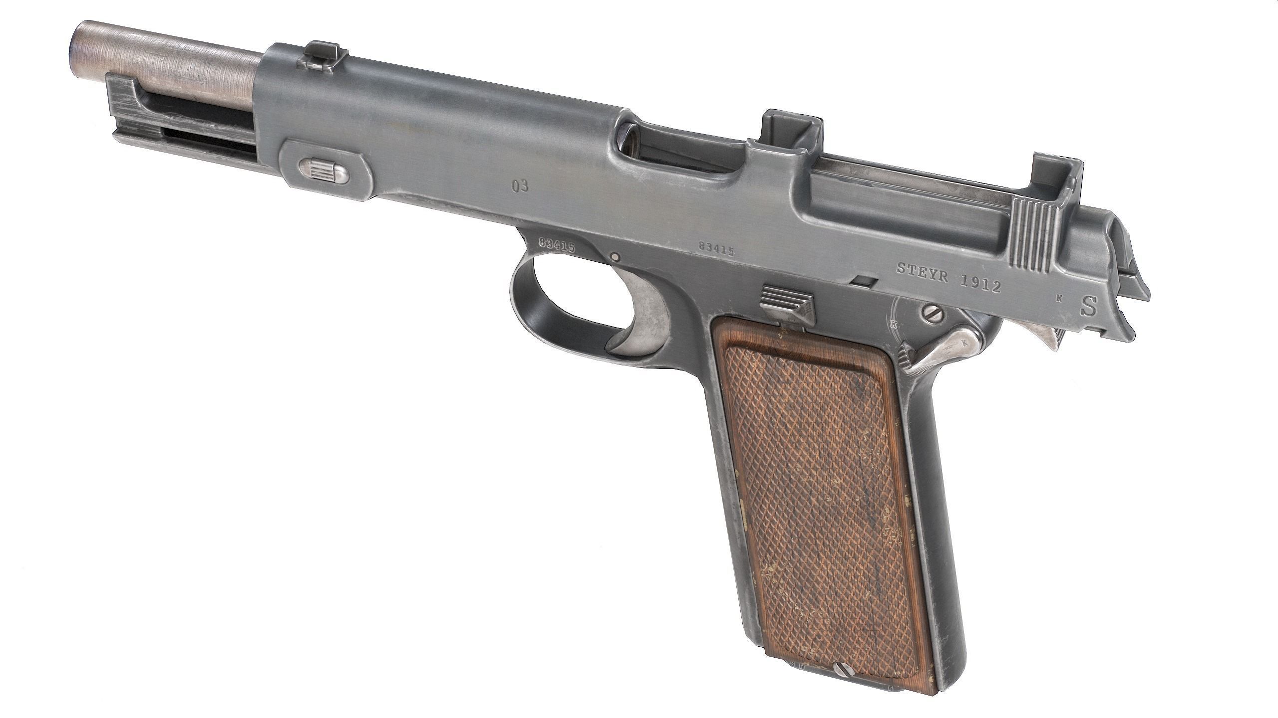 PBR Steyr M1912 Low-poly 3D model_3