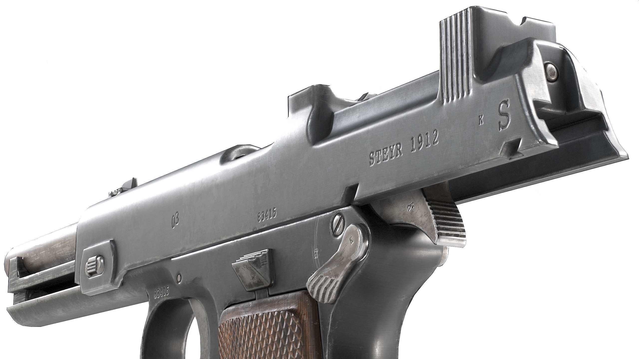 PBR Steyr M1912 Low-poly 3D model_6