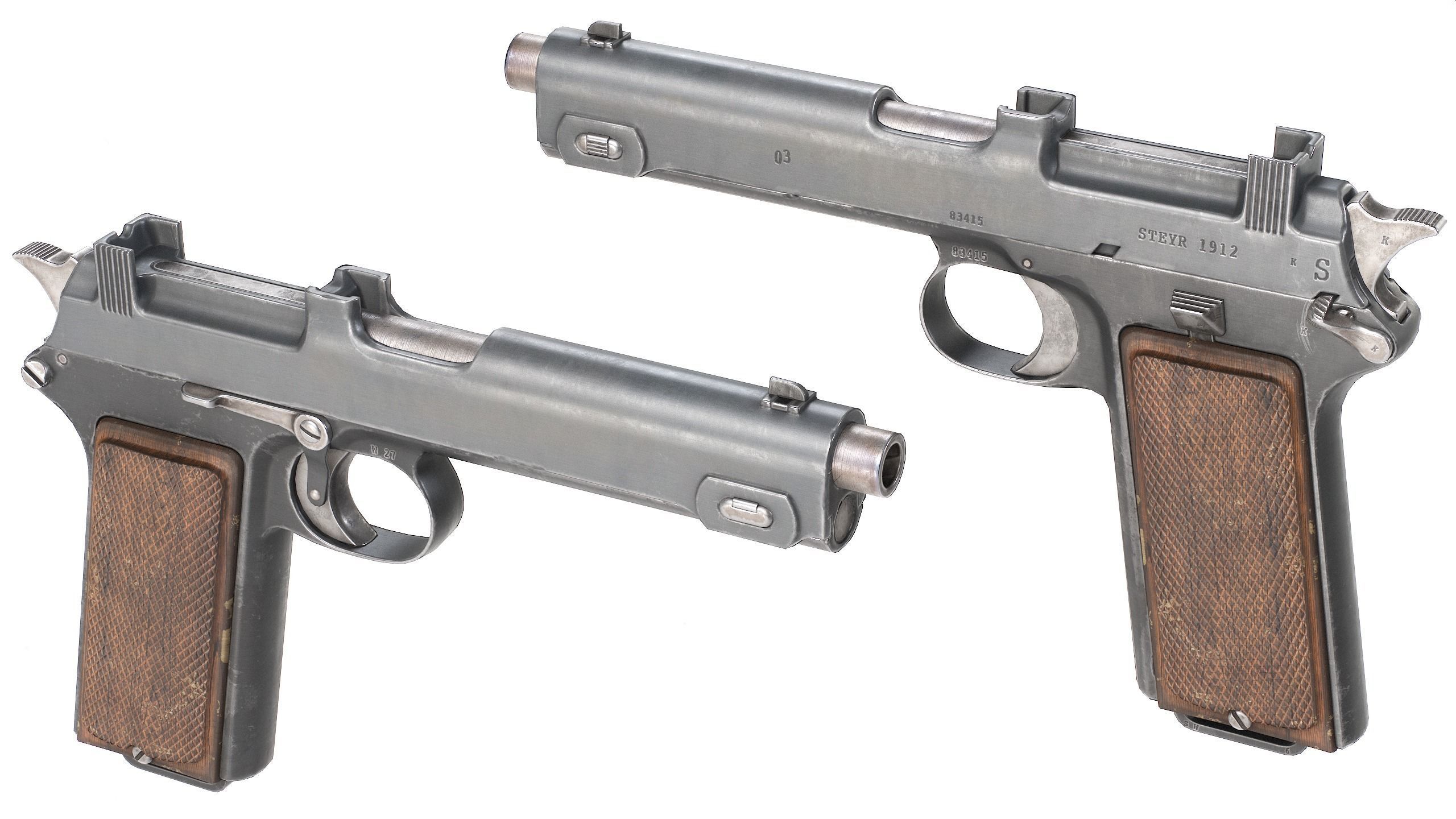 PBR Steyr M1912 Low-poly 3D model_1