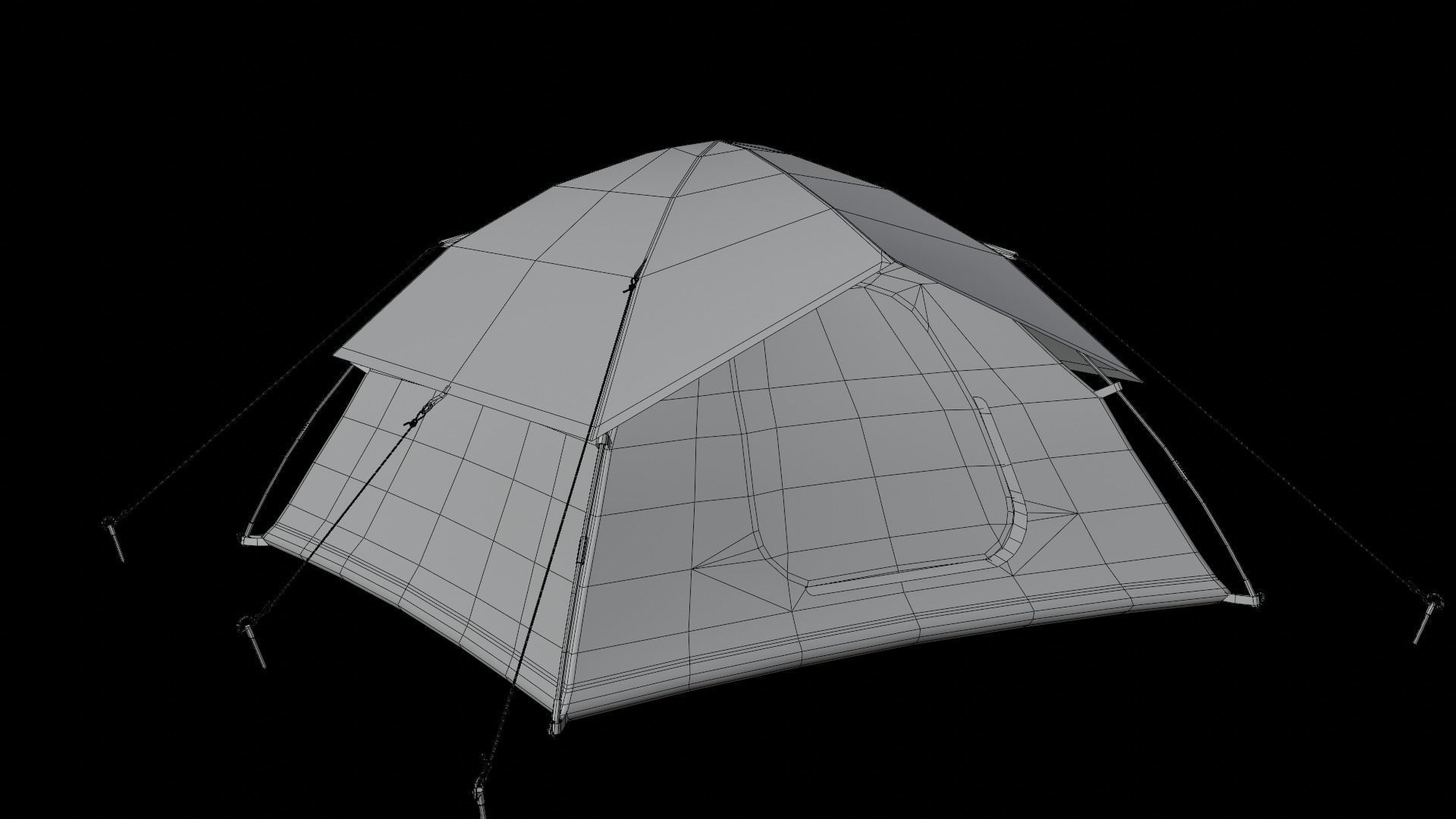 Camping Tent Low-poly 3D model_13