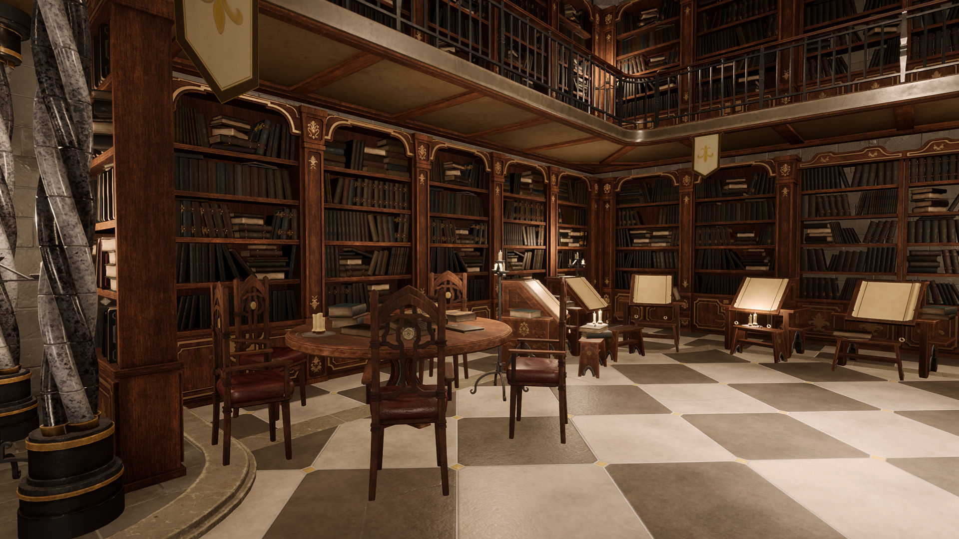 Medieval Fantasy Library model pack low-poly PBR Low-poly 3D model_10