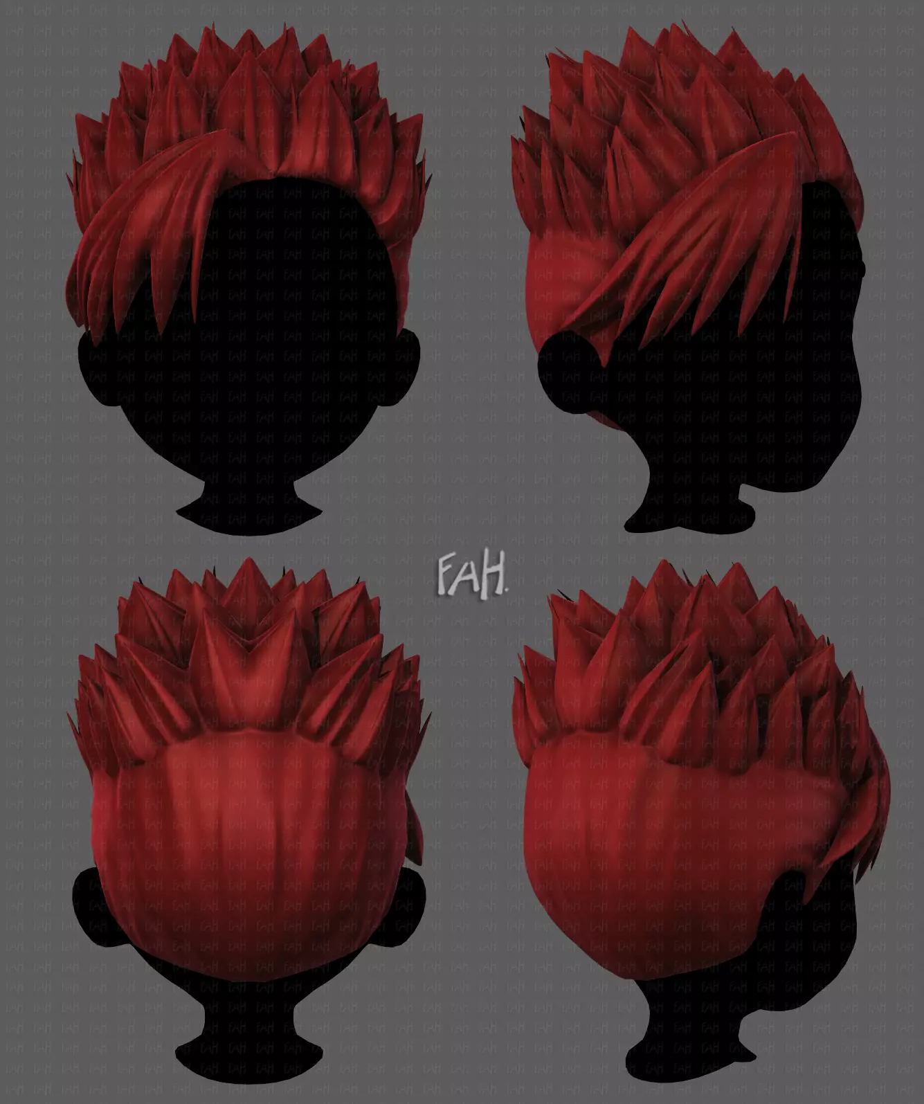 3D Hair style for boy V84 Low-poly 3D model