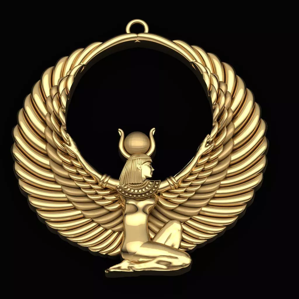 Pharaonic Queen Isis winged 3D print model_0