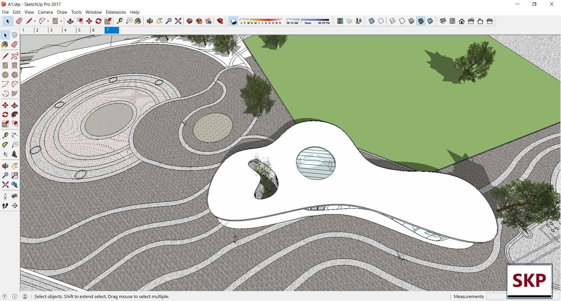 Sketchup Cultral Center A1 3D model_2
