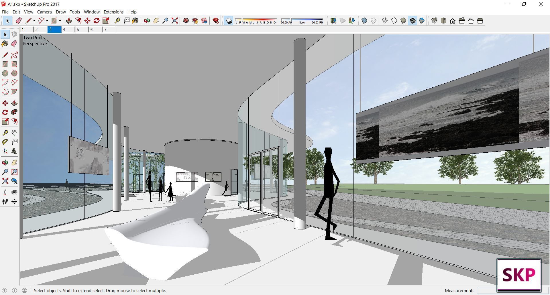 Sketchup Cultral Center A1 3D model_1