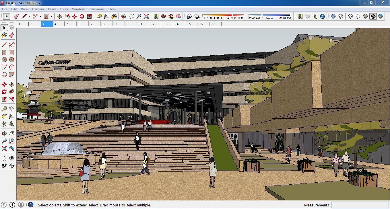 Sketchup Cultral Center E4 3D model_2