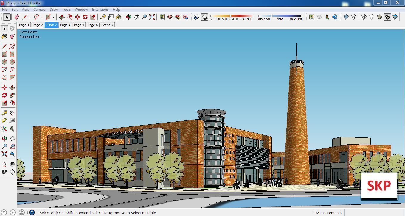 Sketchup Cultral Center E5 3D model_1