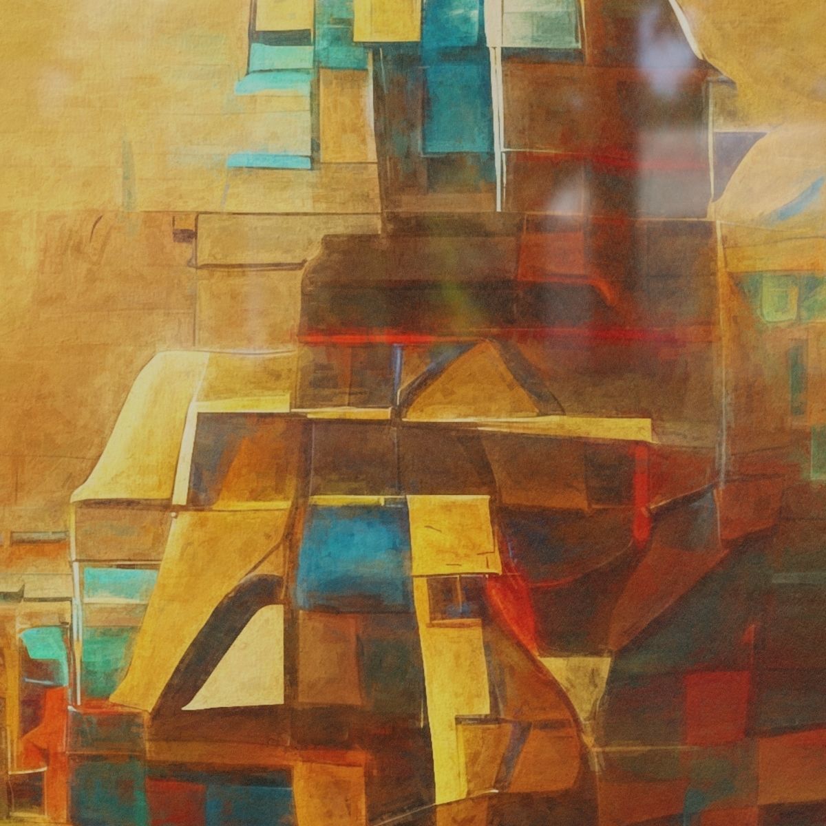 Framed Artwork Abstract Geometric 1 Low-poly 3D model_1