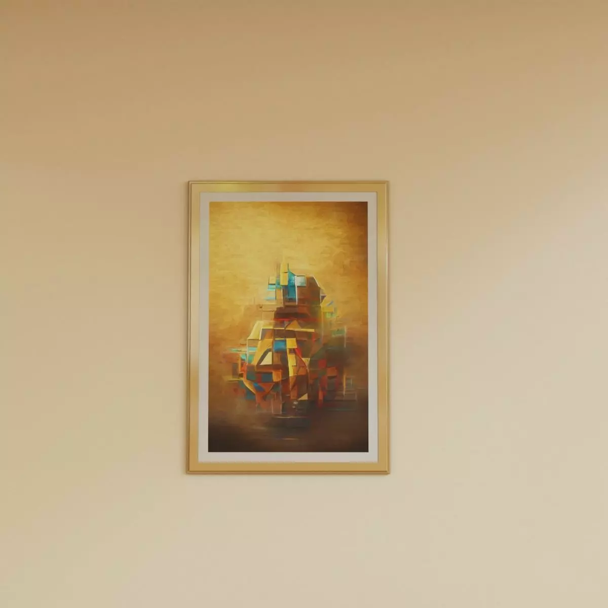 Framed Artwork Abstract Geometric 1 Low-poly 3D model_0