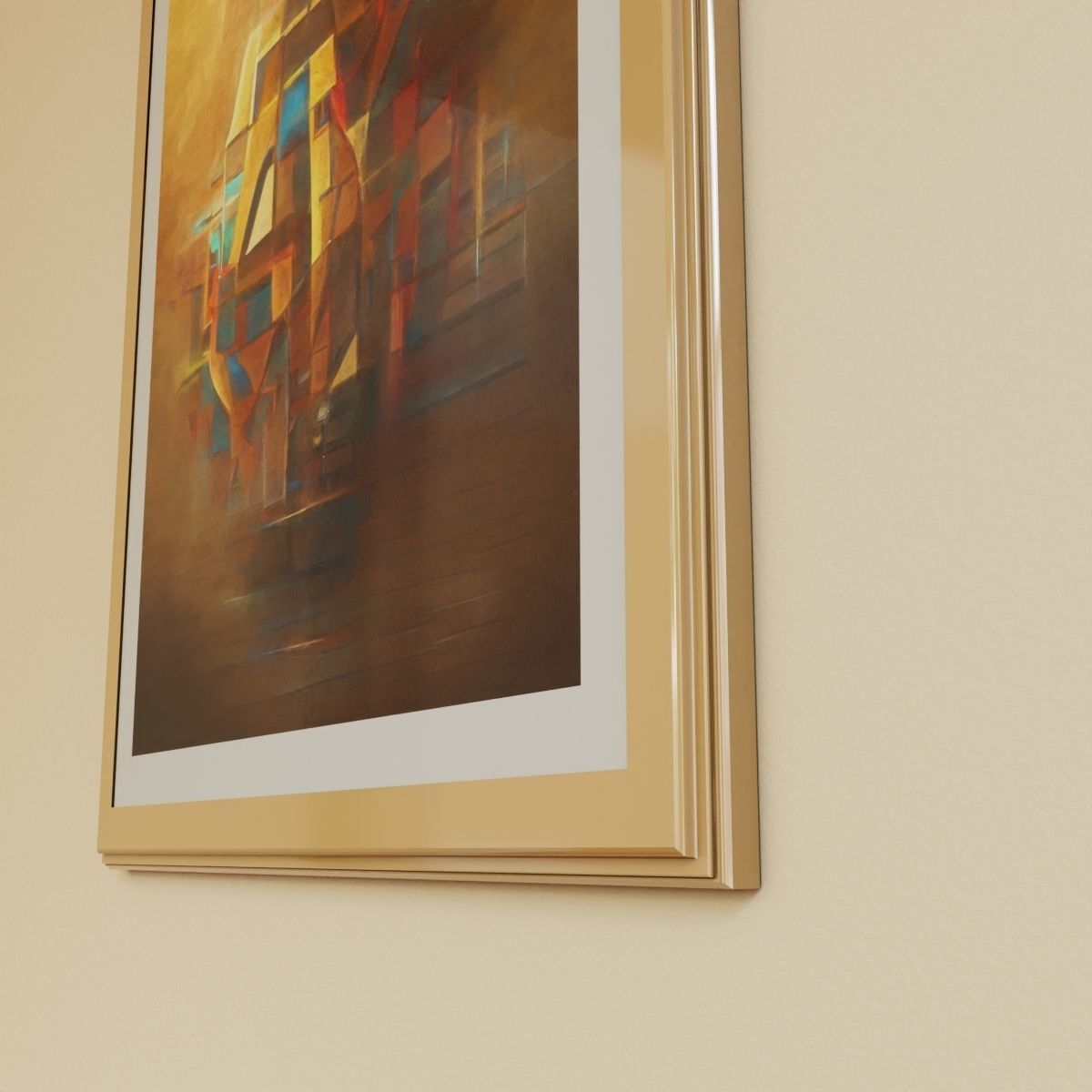 Framed Artwork Abstract Geometric 1 Low-poly 3D model_2