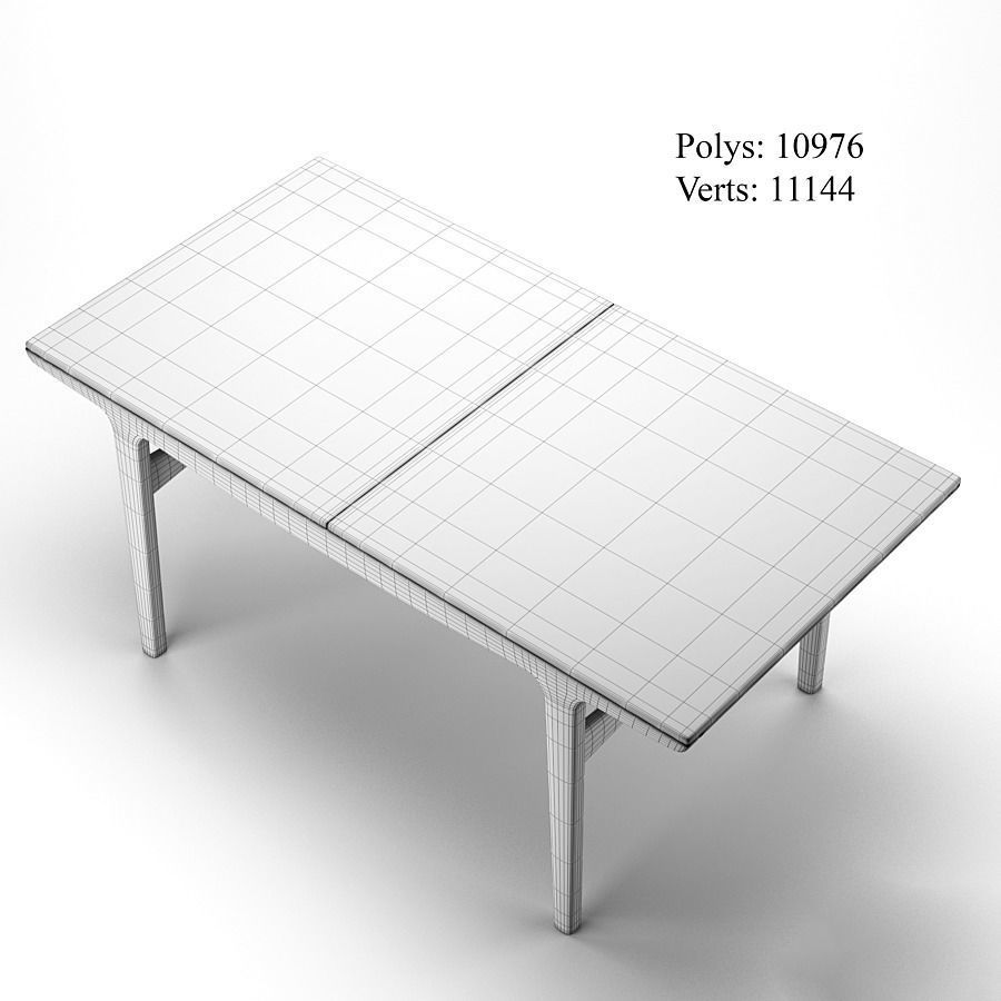 Dining Table Vintage Danish Teak Model 169 3D model_2