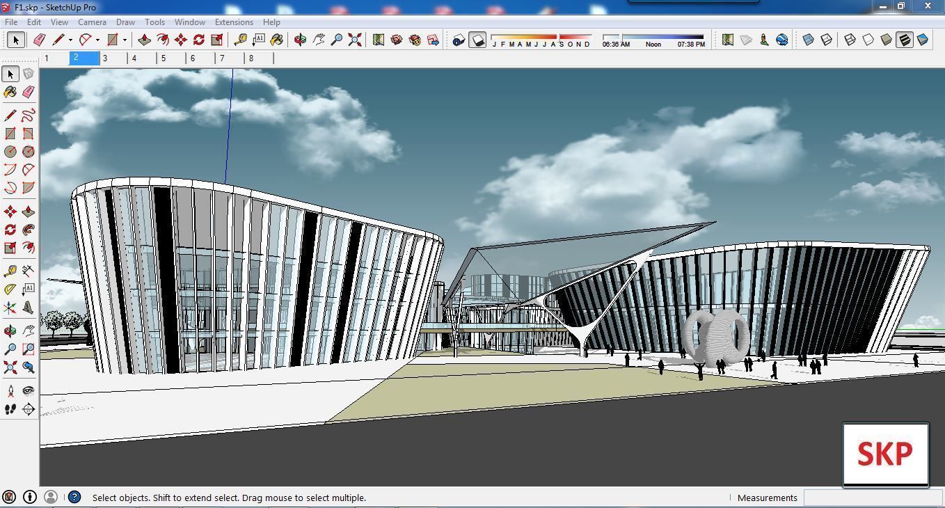 Sketchup Cultral Center F1 3D model_1