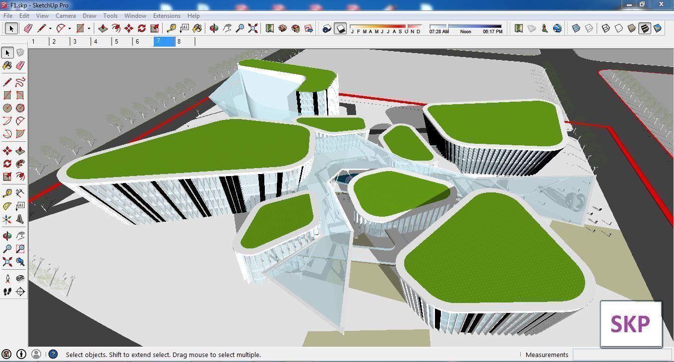 Sketchup Cultral Center F1 3D model_2