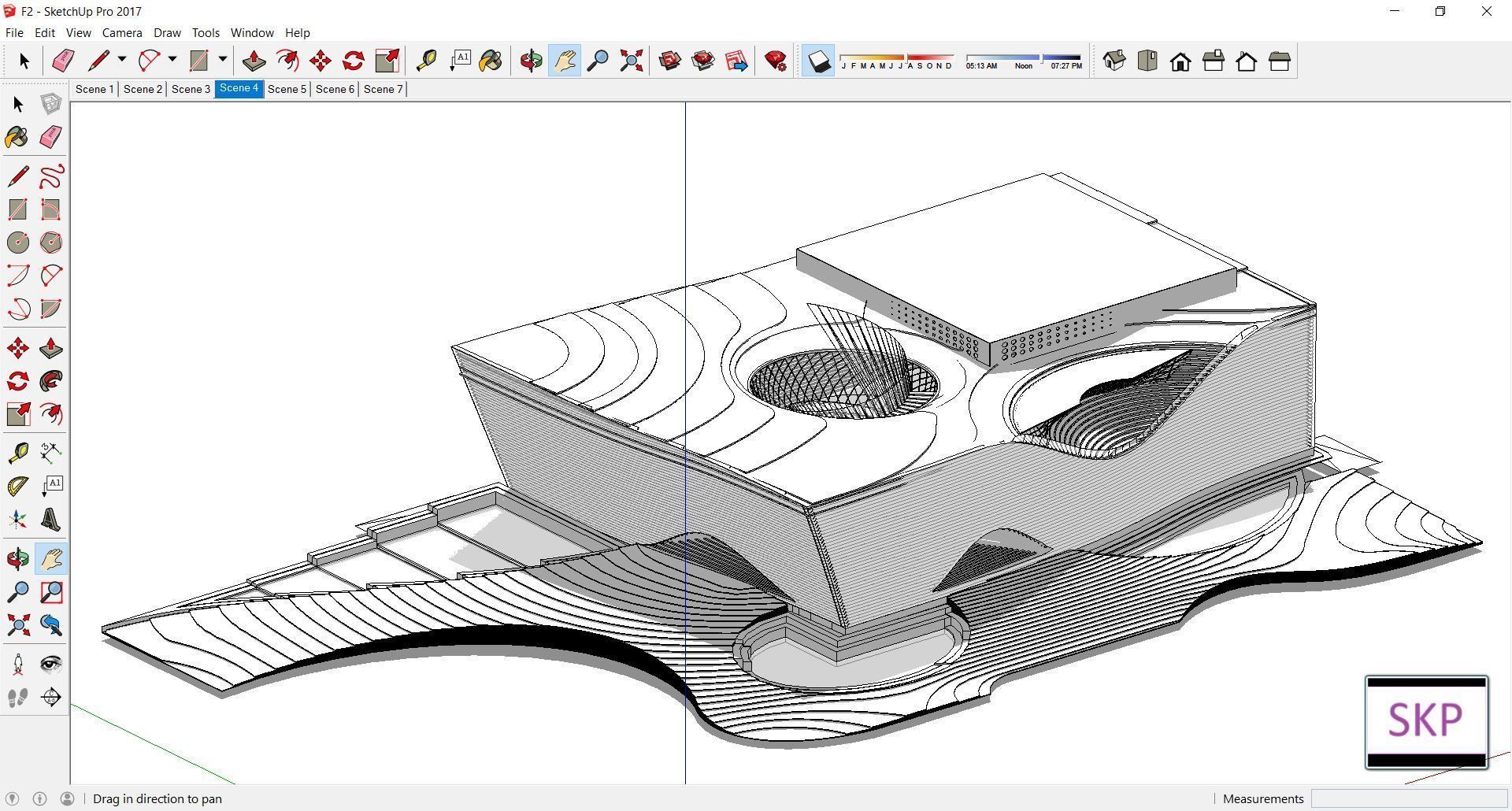 Sketchup Cultral Center F2 3D model_2