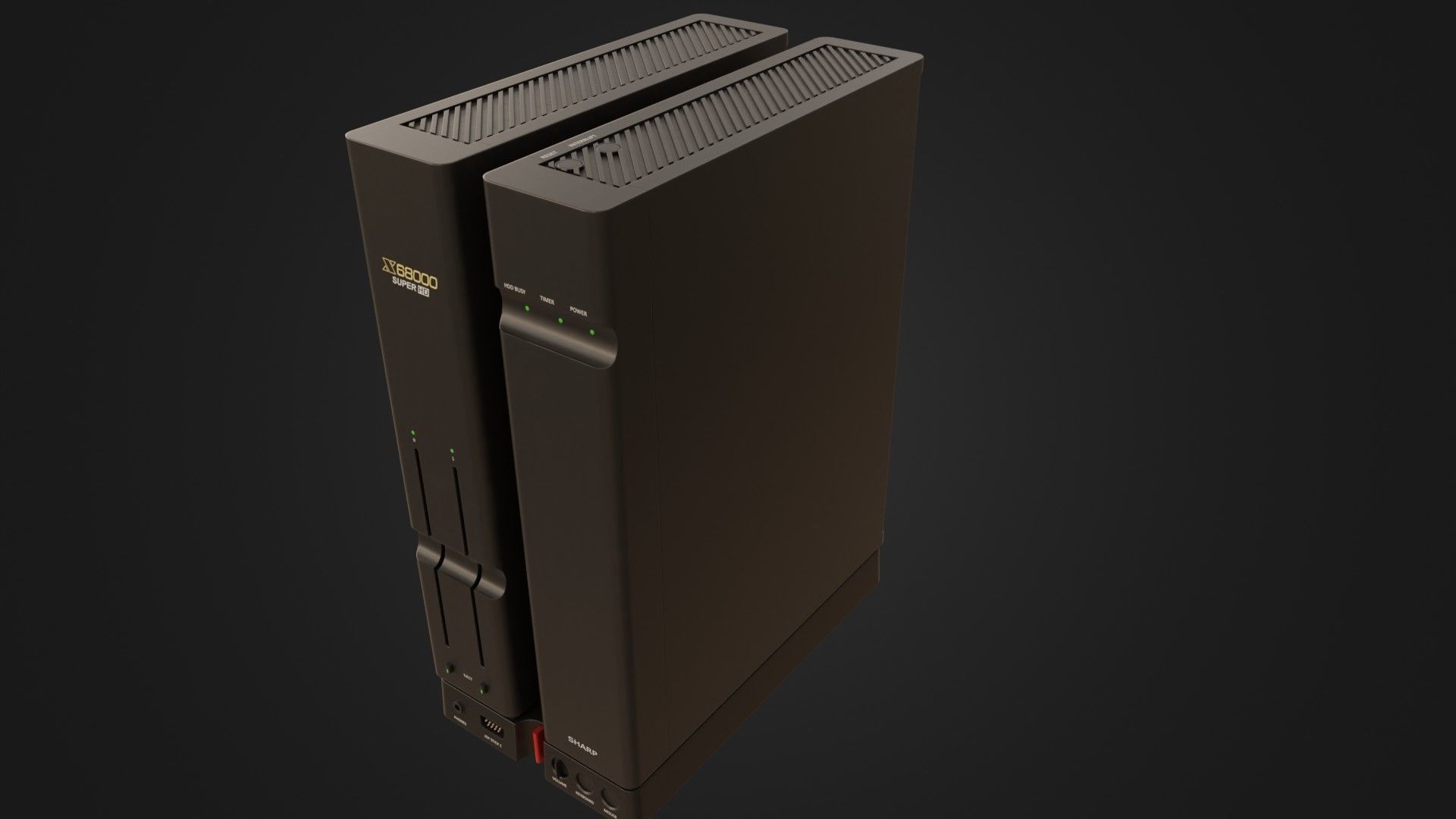 Sharp X68000 68K Home Computer Low-poly 3D model_38