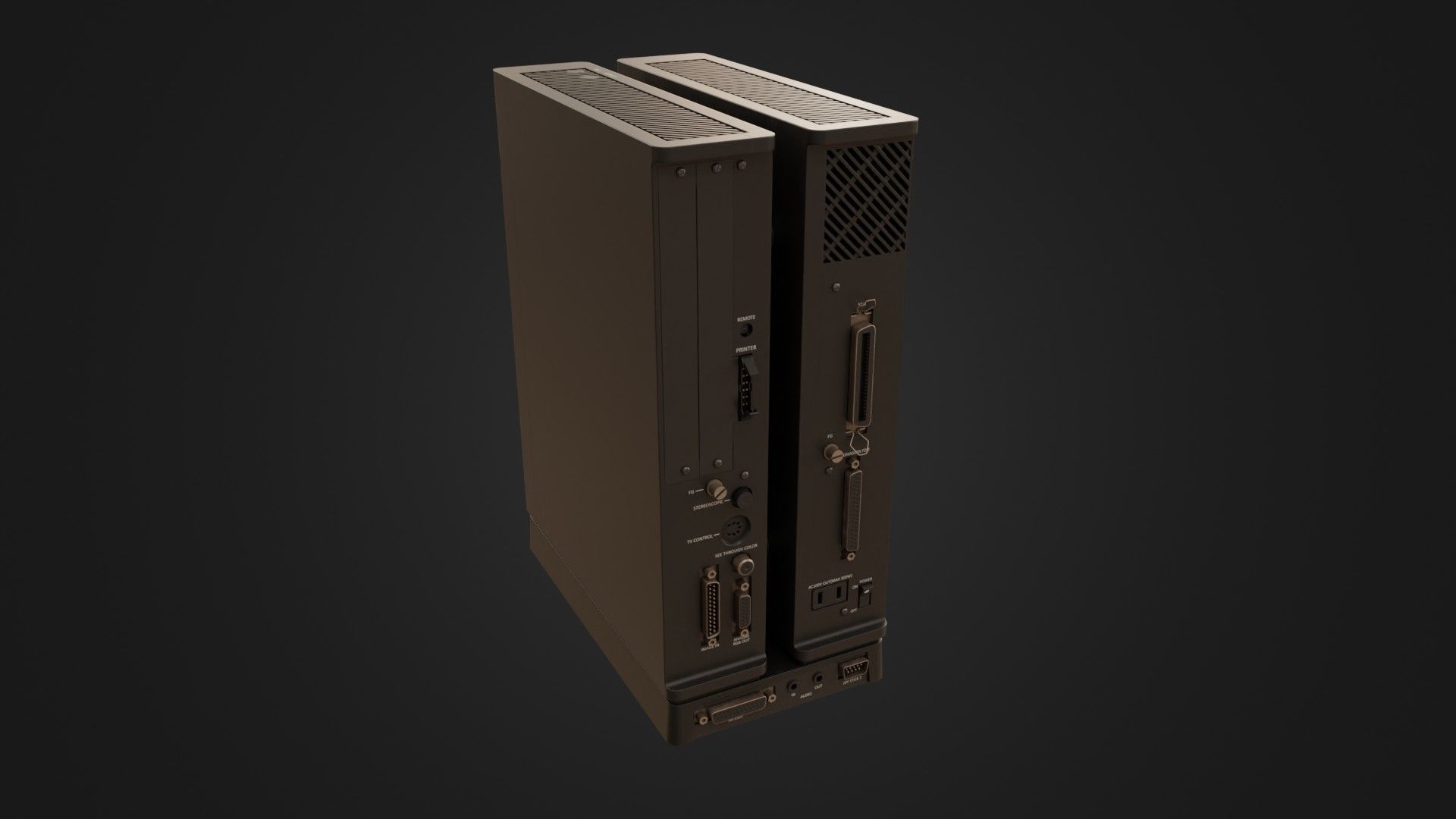 Sharp X68000 68K Home Computer Low-poly 3D model_25