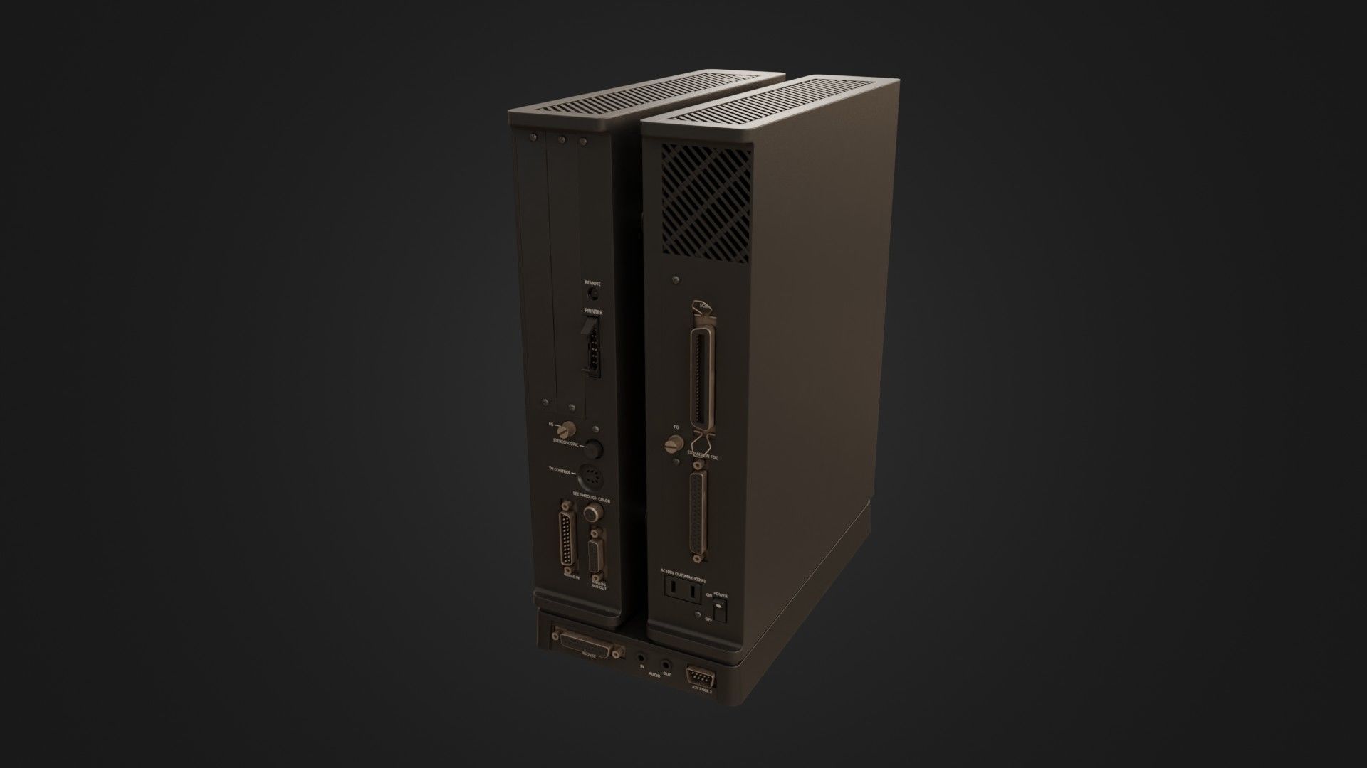 Sharp X68000 68K Home Computer Low-poly 3D model_19