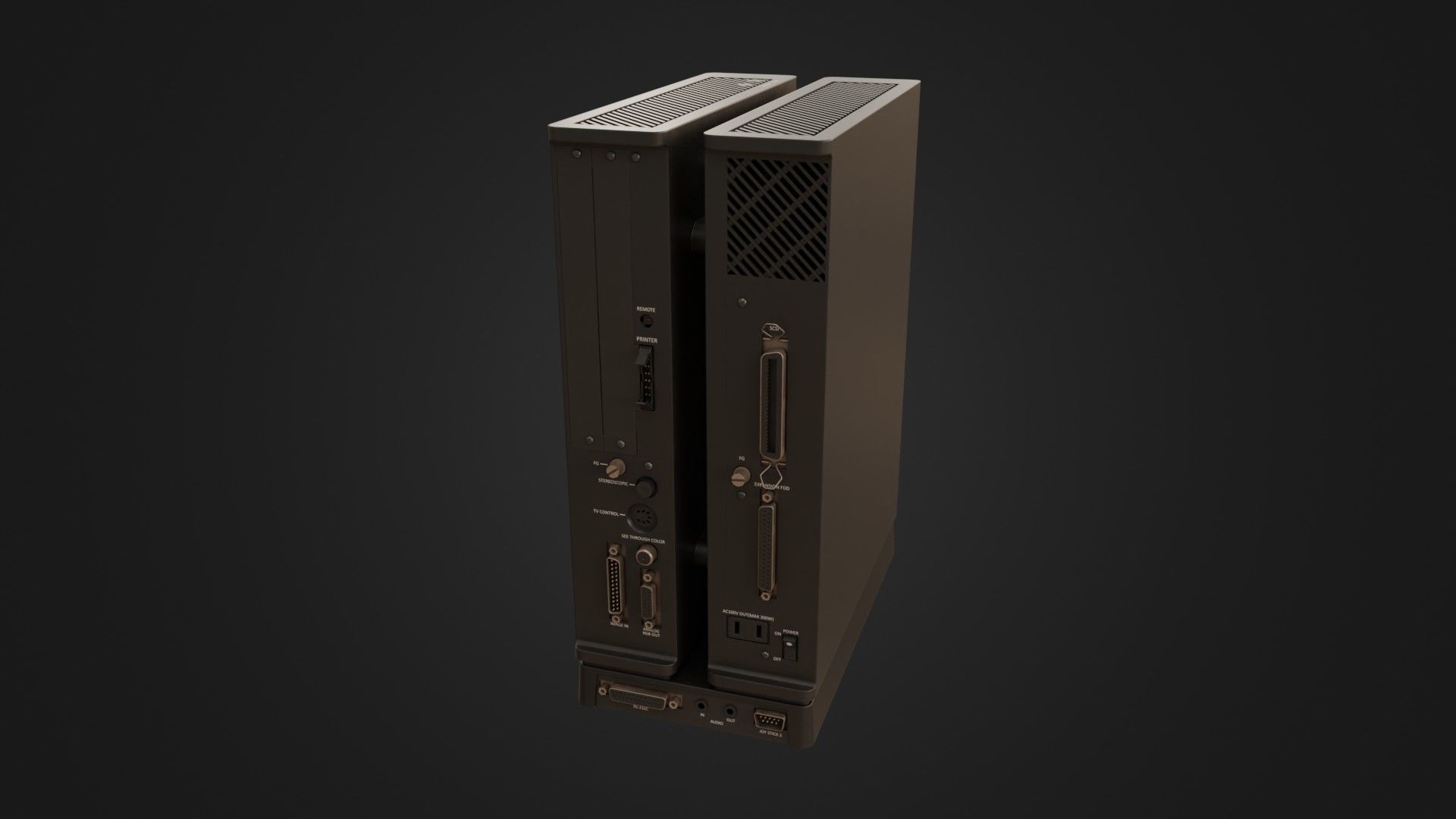 Sharp X68000 68K Home Computer Low-poly 3D model_20
