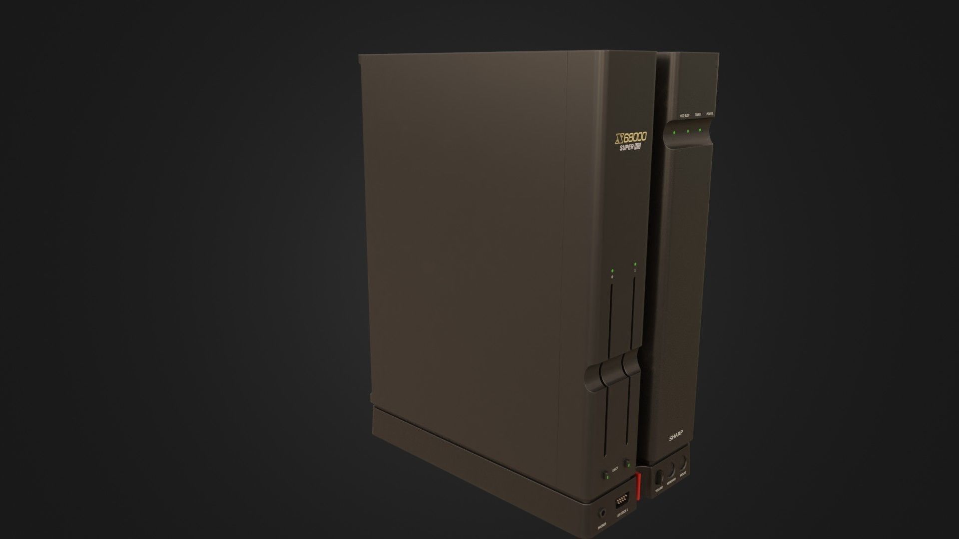 Sharp X68000 68K Home Computer Low-poly 3D model_8