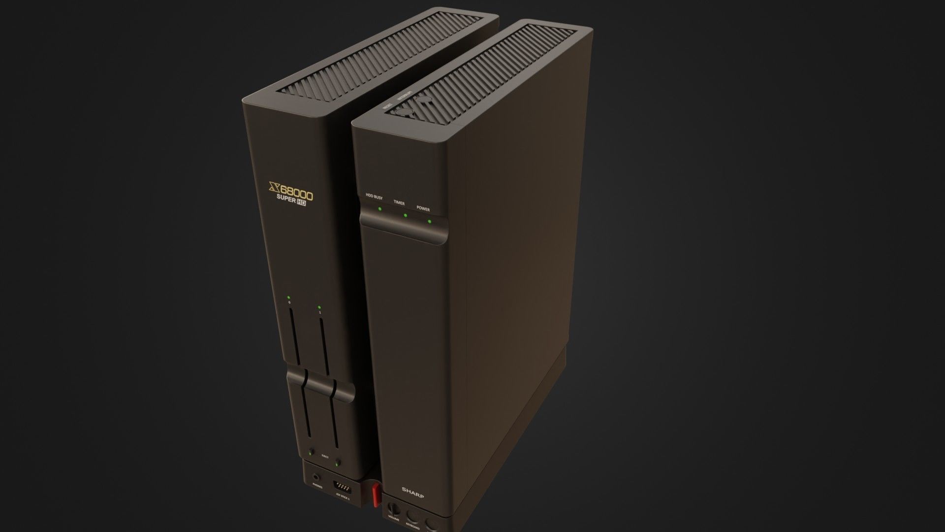 Sharp X68000 68K Home Computer Low-poly 3D model_39