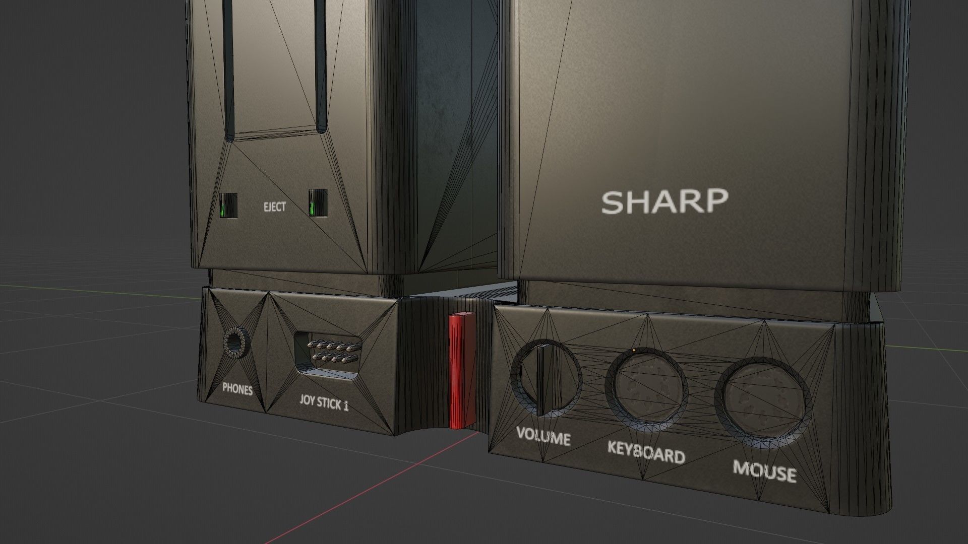 Sharp X68000 68K Home Computer Low-poly 3D model_44