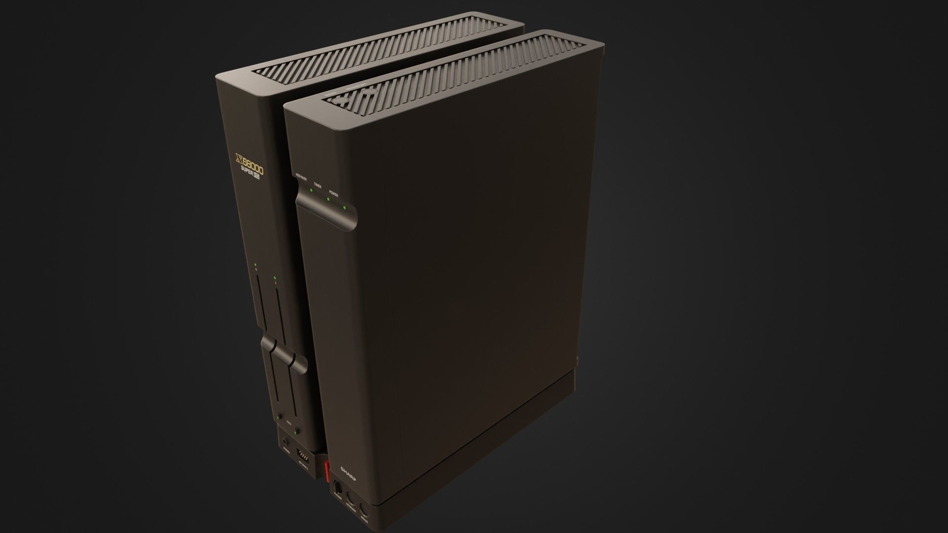Sharp X68000 68K Home Computer Low-poly 3D model_37