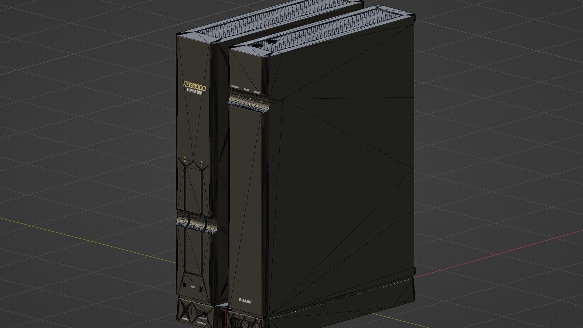 Sharp X68000 68K Home Computer Low-poly 3D model_3